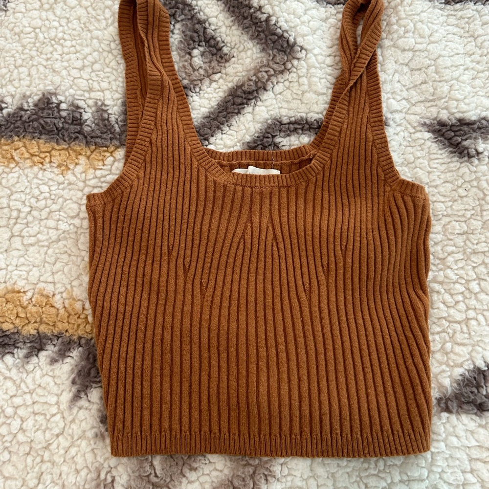 Orange Ribbed tank
